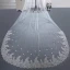 Chic / Beautiful White Cathedral Train Wedding Tulle Lace Backless Beading 3 m Wedding Veils 2018