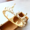 Luxury / Gorgeous Bridal Jewelry 2017 Gold White Crystal Rhinestone Metal Tiara