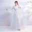 Chic / Beautiful White 2017 Evening Dresses  A-Line / Princess Tulle Lace Appliques Backless Beading Strapless Evening Party Formal Dresses