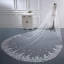 Chic / Beautiful White Cathedral Train Wedding Tulle Lace Backless Beading 3 m Wedding Veils 2018