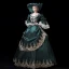Vintage / Retro Medieval Navy Blue Ball Gown Prom Dresses 2021 V-Neck Long Sleeve Floor-Length / Long 3D Lace Handmade  Embroidered Appliques Backless Flower Cosplay Prom Formal Dresses