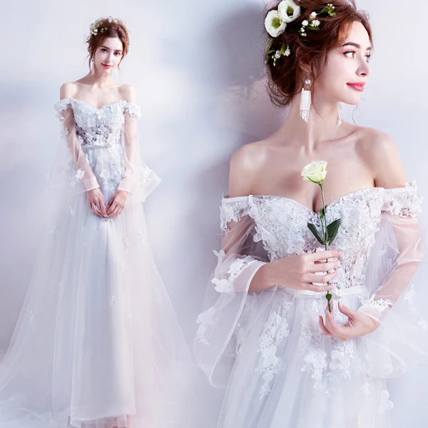 Chic / Beautiful White 2017 Evening Dresses A-Line / Princess Tulle Lace Appliques Backless Beading Strapless Evening Party Formal Dresses