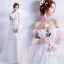 Chic / Beautiful White 2017 Evening Dresses  A-Line / Princess Tulle Lace Appliques Backless Beading Strapless Evening Party Formal Dresses