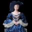 Vintage / Retro Medieval Navy Blue Ball Gown Prom Dresses 2021 V-Neck Long Sleeve Floor-Length / Long 3D Lace Handmade  Embroidered Appliques Backless Flower Cosplay Prom Formal Dresses