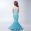 Amazing / Unique Hall Wedding Party Dresses 2017 Flower Girl Dresses Pool Blue Sequins Trumpet / Mermaid Glitter Floor-Length / Long Sash Scoop Neck Sleeveless Backless Flower Appliques Pearl