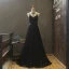 Modern / Fashion Black Summer Evening Dresses  2018 A-Line / Princess Spaghetti Straps Sleeveless Sash Beading Floor-Length / Long Ruffle Backless Formal Dresses