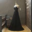 Modern / Fashion Black Summer Evening Dresses  2018 A-Line / Princess Spaghetti Straps Sleeveless Sash Beading Floor-Length / Long Ruffle Backless Formal Dresses