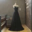 Modern / Fashion Black Summer Evening Dresses  2018 A-Line / Princess Spaghetti Straps Sleeveless Sash Beading Floor-Length / Long Ruffle Backless Formal Dresses