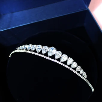 Brudesmykker 2017 Elegant Sølv Krystall Rhinestone Metall Tiara
