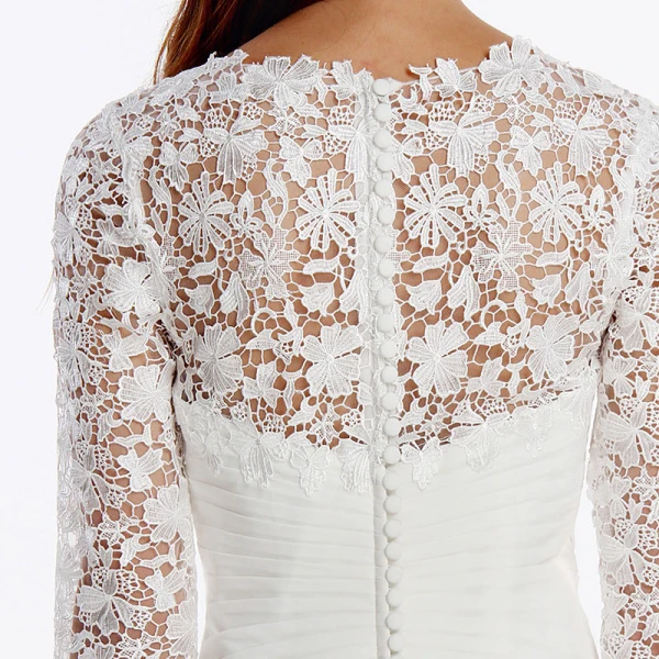 Sexy Bohemia White Wedding Dresses 2020 Long Sleeve Trumpet / Mermaid V-Neck Embroidered Sweep Train Wedding
