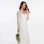 Sexy Bohemia White Wedding Dresses 2020 Long Sleeve Trumpet / Mermaid V-Neck Embroidered Sweep Train Wedding