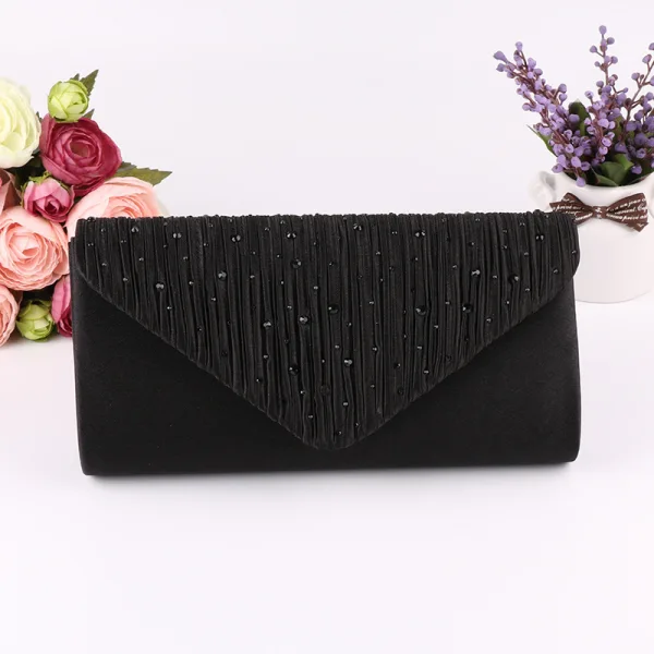 Aprikos Fine Suede Rhinestone Fest Clutch Veske 2023