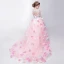 Chic / Beautiful Church Wedding Party Dresses 2017 Flower Girl Dresses Blushing Pink Asymmetrical Ball Gown Scoop Neck Backless Heart-shaped Sleeveless Sash Flower Butterfly Appliques