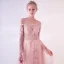 Élégant Perle Rose Transparentes Robe De Bal 2018 Princesse De l'épaule Manches Longues Appliques En Dentelle Perle Train De Balayage Volants Dos Nu Robe De Ceremonie