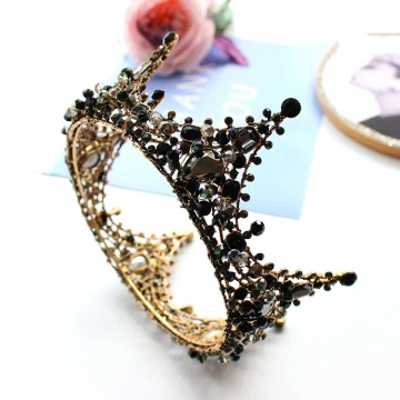 Luksus Brudesmykker 2017 Svart Rhinestone Metall Tiara