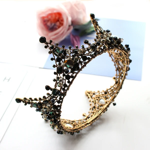 Luxury / Gorgeous Bridal Jewelry 2017 Black Rhinestone Metal Tiara