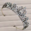 Elegant Classic Sky Blue Bridal Jewelry 2017 Metal Beading Crystal Rhinestone Headpieces Prom Wedding Accessories