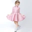 Chic / Beautiful Hall Wedding Party Dresses 2017 Flower Girl Dresses Candy Pink Short A-Line / Princess Cascading Ruffles Bow Sash High Neck Long Sleeve Flower Appliques