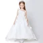 Amazing / Unique Church Wedding Party Dresses 2017 Flower Girl Dresses White Cathedral Train Ball Gown Backless One-Shoulder Sleeveless Flower Appliques Lace Rhinestone