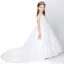 Amazing / Unique Church Wedding Party Dresses 2017 Flower Girl Dresses White Cathedral Train Ball Gown Backless One-Shoulder Sleeveless Flower Appliques Lace Rhinestone