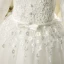 Style Chinois Église Robe Pour Mariage 2017 Robe Ceremonie Fille Blanche Longue Robe Boule Col Haut Manches Longues Fleur Appliques Noeud Ceinture