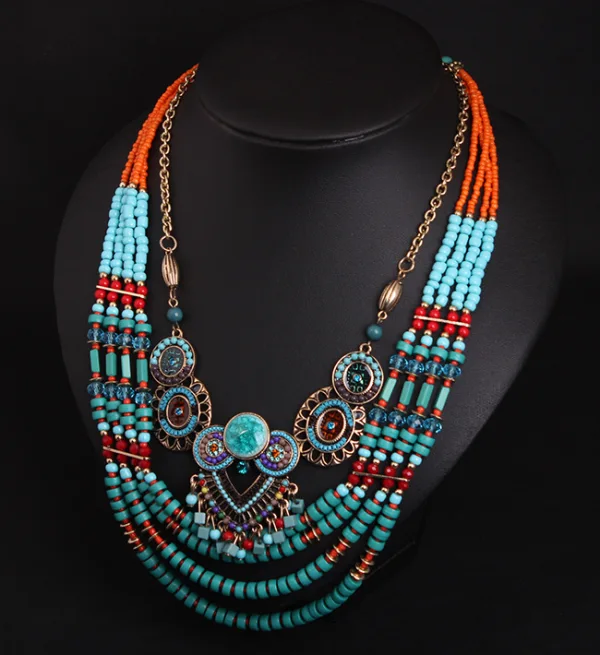 Bohemia Ethnic Sky Blue Prom Handmade  Necklace Accessories 2023