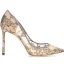 Chic / Beautiful Nude Wedding Shoes 2018 Lace Flower Pierced 10 cm Stiletto Heels Pointed Toe Wedding High Heels