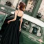 Chic / Belle Noire Robe De Bal 2018 Princesse Tachetée Noeud Bretelles Spaghetti Dos Nu Sans Manches Longueur Cheville Robe De Ceremonie