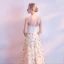 Élégant Champagne de retour Robe De Graduation 2017 Princesse Étoile V-Cou Dos Nu Sans Manches Thé Longueur Robe De Ceremonie