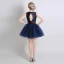 Schöne Marineblau Cocktailkleider 2017 Ballkleid Kristall Perlenstickerei Rundhalsausschnitt Rückenfreies Kurze Festliche Kleider