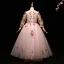Chic / Beautiful Blushing Pink Flower Girl Dresses 2017 A-Line / Princess Lace Appliques Pearl Scoop Neck 3/4 Sleeve Floor-Length / Long Wedding Party Dresses