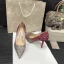 Glittrande Silver Purple Gradient-Färg Afton Pumps Läder 2021 Paljetter 8 cm Stilettklackar Spetsiga Pumps Högklackade
