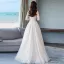 Élégant Champagne Robe De Mariée 2018 Princesse Perlage En Dentelle Fleur Paillettes Bretelles Spaghetti Dos Nu Sans Manches Longue Mariage