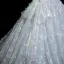 Flower Fairy Sky Blue Appliques Laser Sequins Prom Dresses 2025 Ball Gown Off-The-Shoulder Short Sleeve Backless Sweep Train Prom Formal Dresses