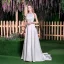 Simple Ivoire Robe De Mariée 2018 Princesse Encolure Dégagée Sans Manches Dos Nu Train De Balayage Mariage