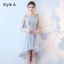 Chic / Beautiful Sky Blue Bridesmaid Dresses 2017 A-Line / Princess Lace Flower Backless Short Bridesmaid Wedding Party Dresses