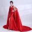 Unusual Red With Shawl Evening Dresses  2018 A-Line / Princess Embroidered V-Neck Sleeveless Court Train Formal Dresses