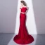 Sexy Bordeaux 2 Pièces Robe De Soirée 2018 Trompette / Sirène Fendue devant Bretelles Spaghetti Dos Nu Manches Courtes Train De Balayage Robe De Ceremonie