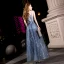 Scintillantes Océan Bleu Robe De Soirée 2018 Princesse Appliques En Dentelle Fleur Perlage Perle Paillettes Ceinture Encolure Dégagée Dos Nu Sans Manches Longue Robe De Ceremonie