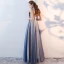 Chic / Beautiful Prom Dresses 2017 A-Line / Princess Appliques Crystal V-Neck Backless Sleeveless Floor-Length / Long Formal Dresses