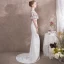 Elegant Ivory Evening Dresses  2018 Trumpet / Mermaid Beading Scoop Neck Sleeveless Court Train Formal Dresses