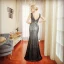 Sparkly Evening Dresses  2018 Trumpet / Mermaid Sleeveless Sequins Sash V-Neck Backless Floor-Length / Long Formal Dresses