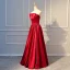 Simple Bordeaux Robe De Soirée 2018 Princesse Volants Bustier Sans Manches Dos Nu Longue Robe De Ceremonie