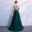 Luxury / Gorgeous Evening Dresses  2018 A-Line / Princess Crystal Beading Rhinestone V-Neck Strapless Backless Sleeveless Sweep Train Formal Dresses