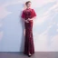Sparkly Evening Dresses  2018 Trumpet / Mermaid Sequins Scoop Neck Backless 1/2 Sleeves Ankle Length Formal Dresses
