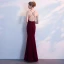 Modest / Simple Burgundy Evening Dresses  2018 Trumpet / Mermaid Spaghetti Straps X-Strap Backless Sleeveless Floor-Length / Long Formal Dresses
