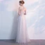 Chic / Beautiful Grey Evening Dresses  2018 A-Line / Princess Appliques Halter Backless Sleeveless Floor-Length / Long Formal Dresses
