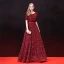 Chic / Belle 2 Pièces Robe De Soirée 2018 Princesse Ceinture Dentelle Encolure Dégagée Dos Nu Manches Courtes Longue Robe De Ceremonie