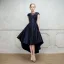 Chic / Beautiful Cocktail Dresses 2017 A-Line / Princess Lace Flower Beading Crystal Scoop Neck Cap Sleeves Asymmetrical Formal Dresses