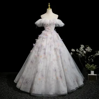 Chic Belle Blanche Perlage Paillettes Appliques Robe De Bal 2025 Robe Boule De L Épaule Gland Manches Courtes Dos Nu Longue Robe De Ceremonie